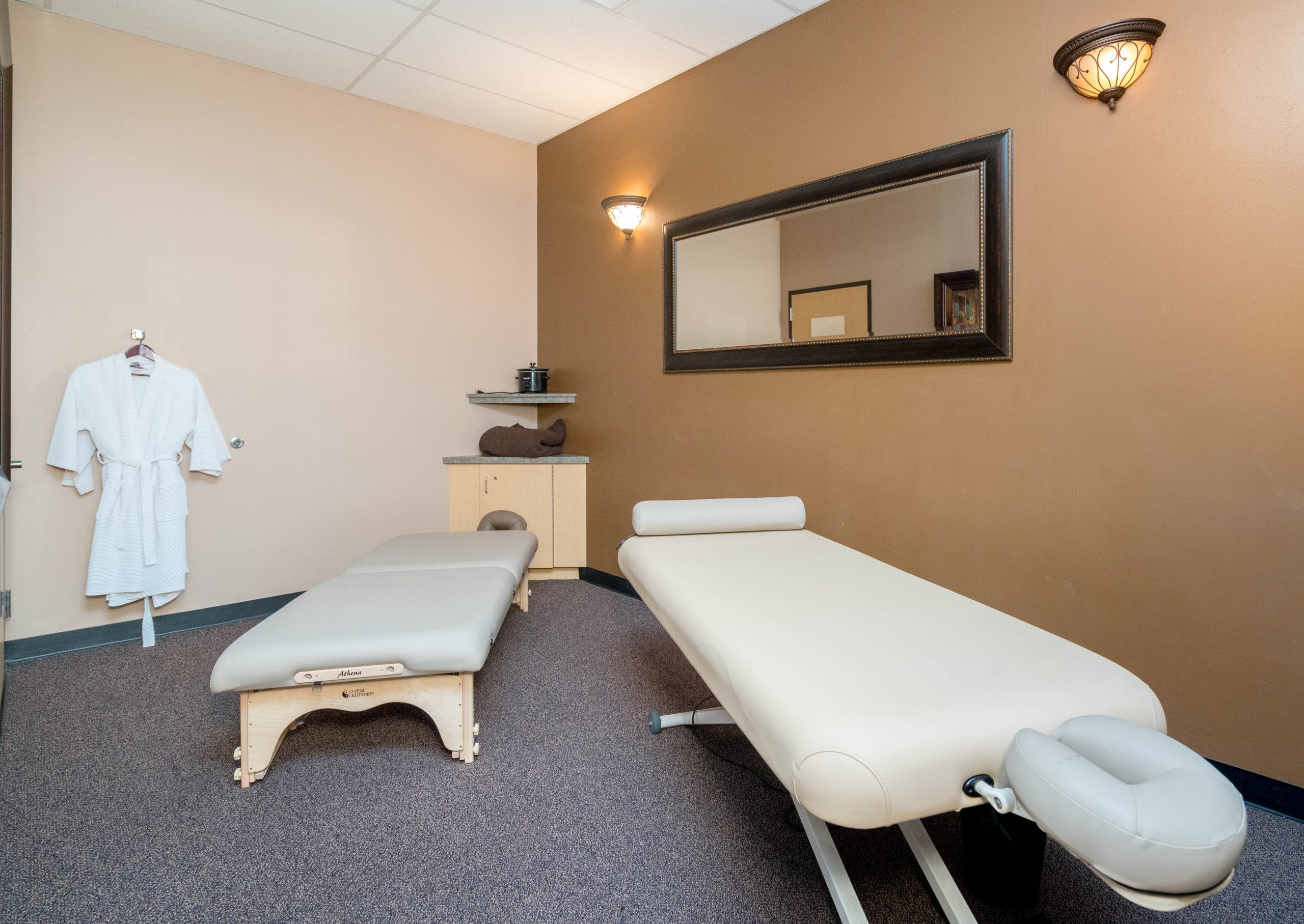 Private massage therapy room